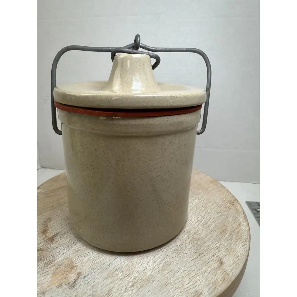 Stoneware Butter Cheese Crock The Great Seal the United States America VTG *READ